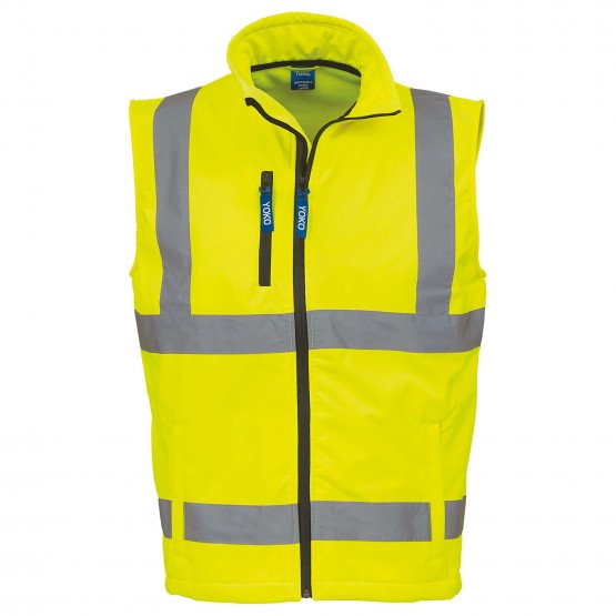 JAUNE - Softshell Haute visibilité professionnelle de travail homme manutention chantier logistique artisan