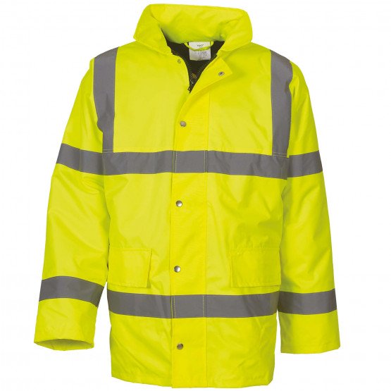 JAUNE - Parka Haute visibilité professionnel de travail homme manutention artisan transport chantier