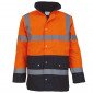 ORANGE/MARINE - Veste de sécurité Haute visibilité professionnelle de travail homme logistique artisan manutention chantier