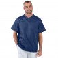 DENIM STRETCH - Tunique professionnelle de travail blanche à manches courtes homme - PROMO coiffeur infirmier esthéticienne médi