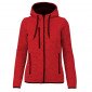 ROUGE - Veste à capuche zippée chinée professionnelle de travail à manches longues femme auxiliaire de vie infirmier aide a domi