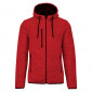 ROUGE - Veste à capuche zippée chinée professionnelle de travail à manches longues homme aide a domicile infirmier auxiliaire de