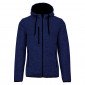 MARINE - Veste à capuche zippée chinée professionnelle de travail à manches longues homme auxiliaire de vie infirmier aide a dom
