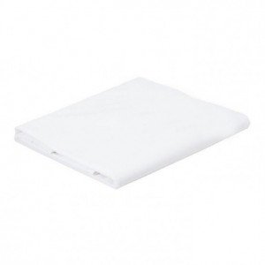 BLANC - Drap plat professionnel hébergement foyer blanc Coton/Polyester serveur cuisine restauration restaurant