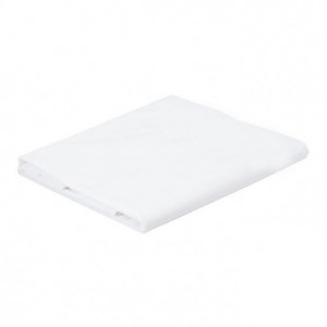 BLANC - Drap plat professionnel hébergement foyer blanc Polyester/Coton restauration cuisine hôtel serveur