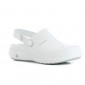 BLANC - Sabot professionnel de travail blanc noir en cuir ISO EN 20347 femme aide a domicile infirmier auxiliaire de vie médical