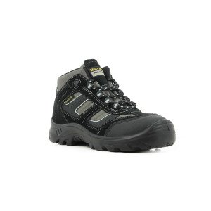 NOIR - Chaussure haute de sécurité S3 professionnelle de travail noire en cuir ISO EN 20345 S3 homme manutention artisan logisti