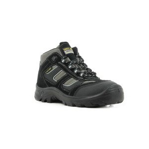 NOIR - Chaussure haute de sécurité S3 professionnelle de travail noire en cuir ISO EN 20345 S3 homme transport artisan manutenti