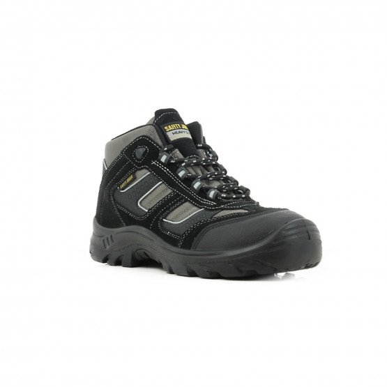 NOIR - Chaussure haute de sécurité S3 professionnelle de travail noire en cuir ISO EN 20345 S3 homme transport artisan logistiqu