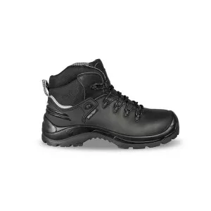 NOIR - Chaussure haute de sécurité S3 professionnelle de travail noire en cuir EN ISO 20345 S3 homme manutention artisan logisti