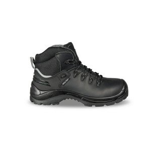 NOIR - Chaussure haute de sécurité S3 professionnelle de travail noire en cuir ISO EN 20345 S3 homme manutention chantier transp