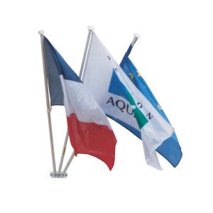 BLANC - Mât de façade porte drapeau professionnel de travail