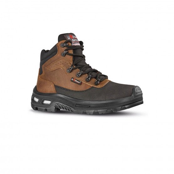 MARRON - Chaussure haute de sécurité S3 professionnelle de travail en cuir EN ISO 20345 S3 mixte logistique chantier transport a