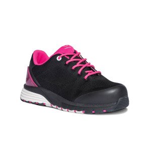 NOIR/FUCHSIA - Basket de sécurité S1P professionnelle de travail noire ISO EN 20345 S1P femme transport artisan manutention chan
