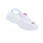 BLANC/FUCHSIA - Sabot professionnel de travail blanc en cuir EN ISO 20347 femme menage infirmier entretien médical