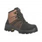 MARRON - Chaussure haute de sécurité S3 professionnelle de travail en cuir EN ISO 20345 S3 mixte logistique chantier manutention