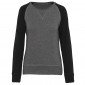 GRIS/NOIR - Sweat professionnel de travail BIO femme patissier auxiliaire de vie traiteur aide a domicile