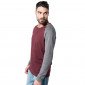 BORDEAUX/GRIS - Sweat professionnel de travail BIO homme boulanger auxiliaire de vie traiteur aide a domicile