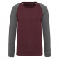 BORDEAUX/GRIS - Sweat professionnel de travail BIO homme patissier aide a domicile traiteur auxiliaire de vie