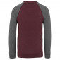 BORDEAUX/GRIS - Sweat professionnel de travail BIO homme patissier aide a domicile traiteur auxiliaire de vie