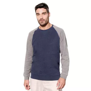MARINE/GRIS - Sweat professionnel de travail BIO homme patissier aide a domicile boucher auxiliaire de vie