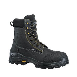 NOIR - Chaussure haute de sécurité S3 professionnelle de travail noire en cuir ISO EN 20345 S3 mixte manutention artisan logisti