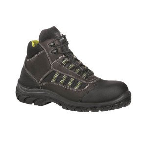 MARRON - Chaussure haute de sécurité S3 professionnelle de travail en cuir EN ISO 20345 S3 mixte logistique chantier manutention