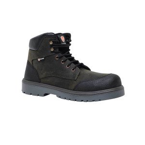 MARRON - Chaussure haute de sécurité S3 professionnelle de travail en cuir EN ISO 20345 S3 homme logistique chantier manutention