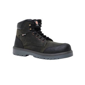 MARRON - Chaussure haute de sécurité S3 professionnelle de travail en cuir ISO EN 20345 S3 homme manutention artisan logistique 