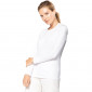 BLANC - Tee-shirt professionnel de travail à manches longues femme auxiliaire de vie infirmier aide a domicile médical