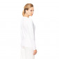 BLANC - Tee-shirt professionnel de travail à manches longues femme auxiliaire de vie infirmier aide a domicile médical