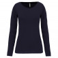MARINE - Tee-shirt professionnel de travail à manches longues femme auxiliaire de vie infirmier aide a domicile médical