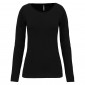 NOIR - Tee-shirt professionnel de travail à manches longues femme auxiliaire de vie infirmier aide a domicile médical