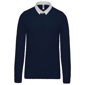 MARINE/BLANC - Polo professionnel de travail 100% coton homme infirmier aide a domicile médical auxiliaire de vie