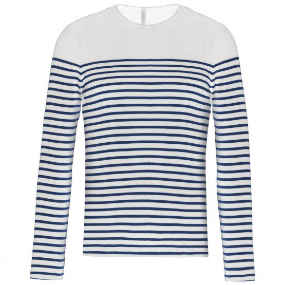 BLANC/MARINE - Tee-shirt professionnel de travail à manches longues 100% coton homme auxiliaire de vie médical aide a domicile i