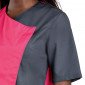 FUCHSIA/ARDOISE - Tunique professionnelle de travail à manches courtes femme auxiliaire de vie médical aide a domicile infirmie
